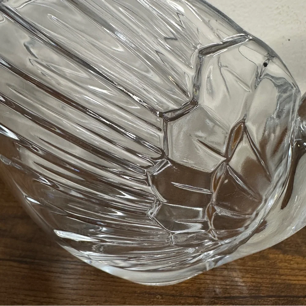 Vintage Crystal Glass Swan Figurine Elegant Bird Decor Mid Century Style